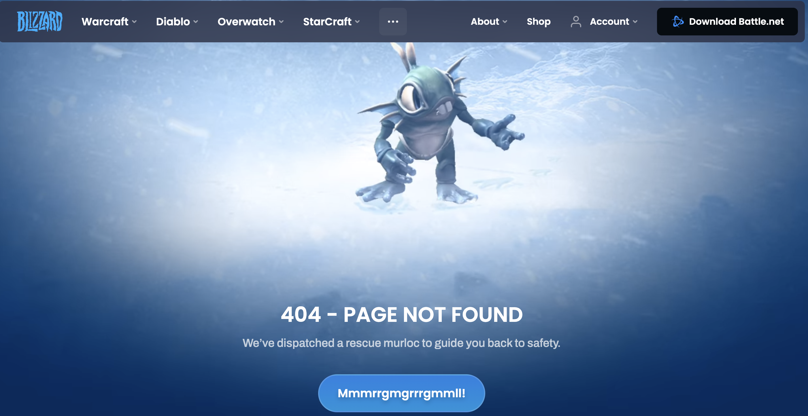 blizzard funny 404 page