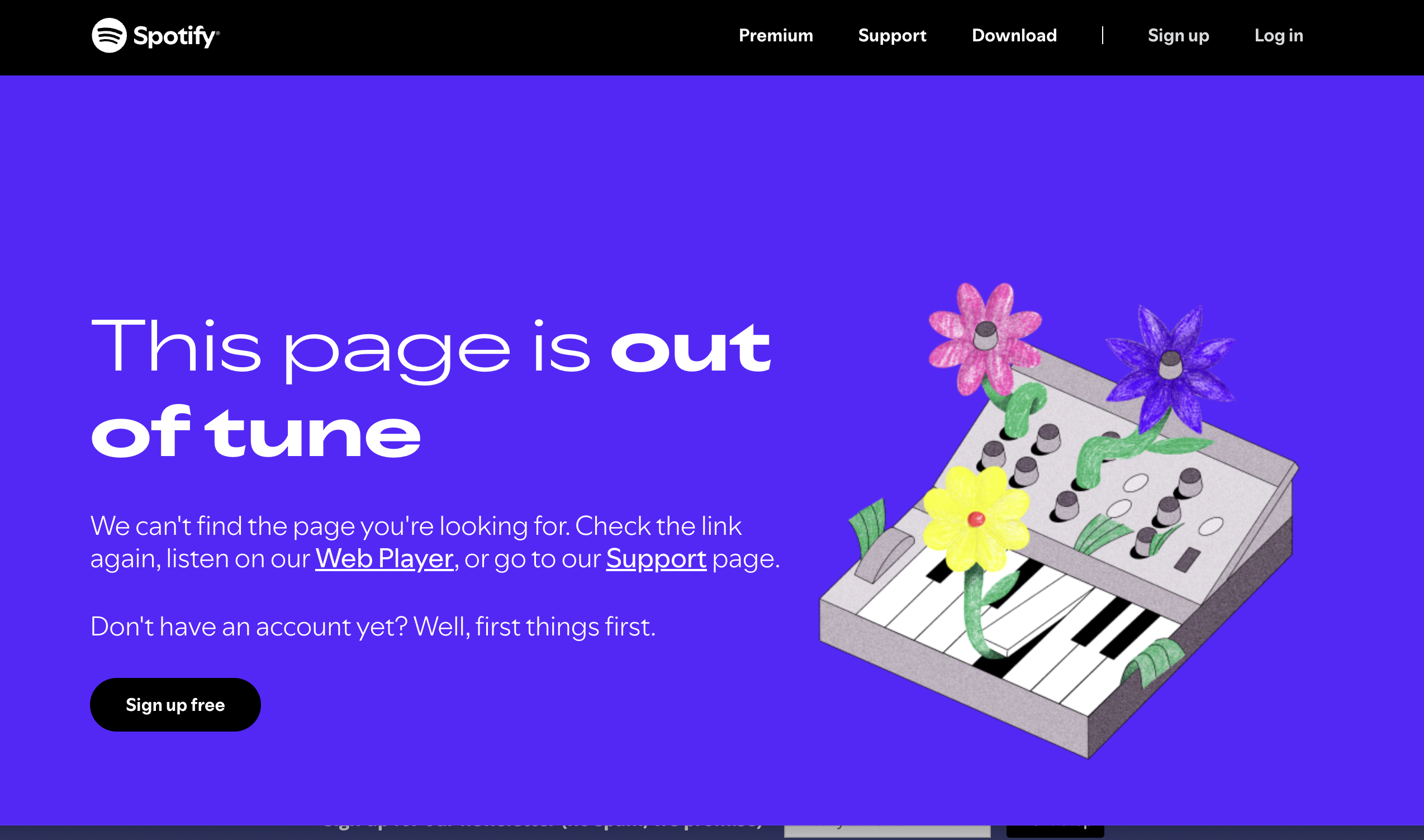 spotify funny 404 page