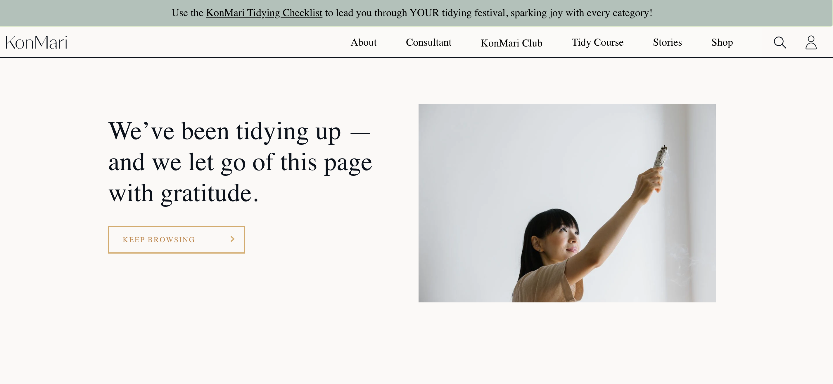 KonMari funny 404 page
